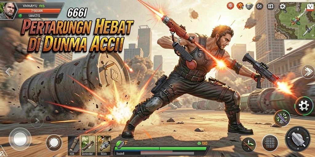 Tangkapan layar menarik dari gameplay Aksi 666I.