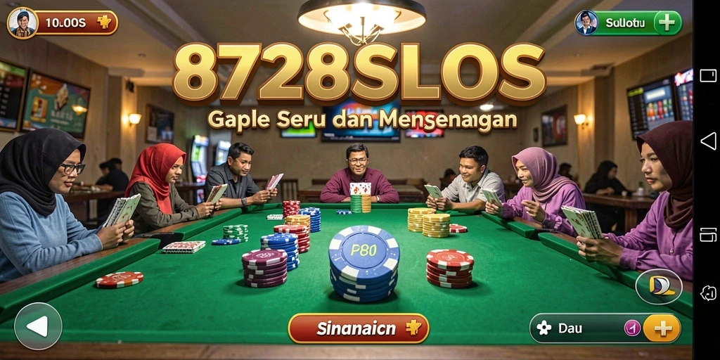 Tampilan gameplay Gaple yang seru di 8728SLOTS.