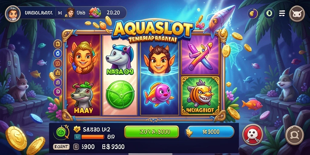 Tampilan warna-warni dan gameplay menyenangkan dari AQUASLOT.