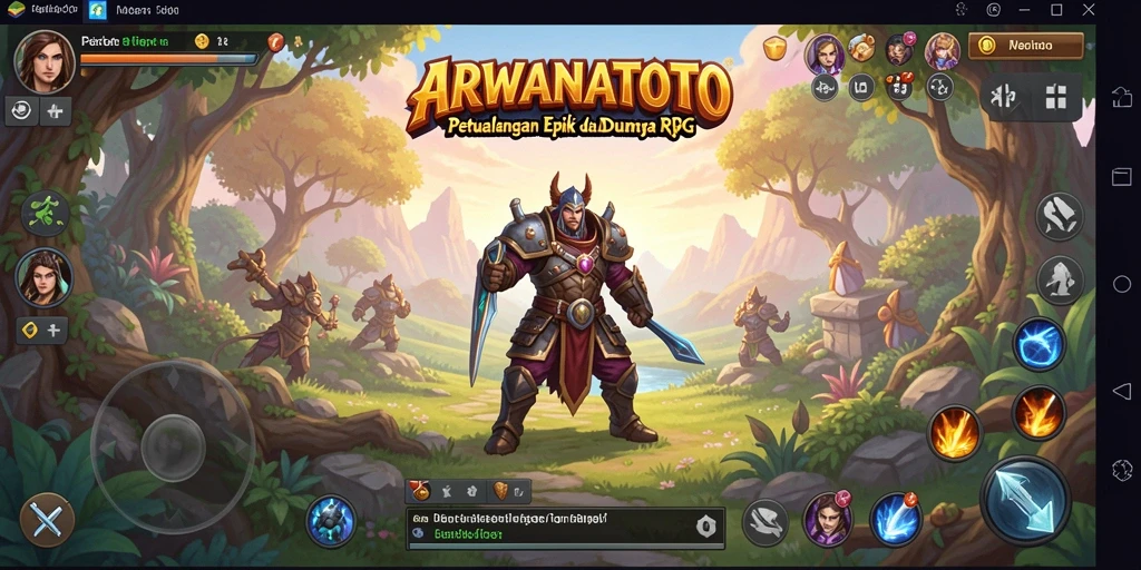 Tangkapan layar gameplay <strong>ARWANATOTO</strong> menunjukkan petualangan seru di dunia fantasi.