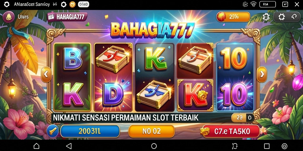 Tampilan gameplay Slot menarik dalam BAHAGIA777 dengan berbagai fitur bonus.