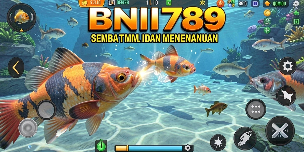 Tampilan gameplay seru di BNI789 saat membidik ikan.