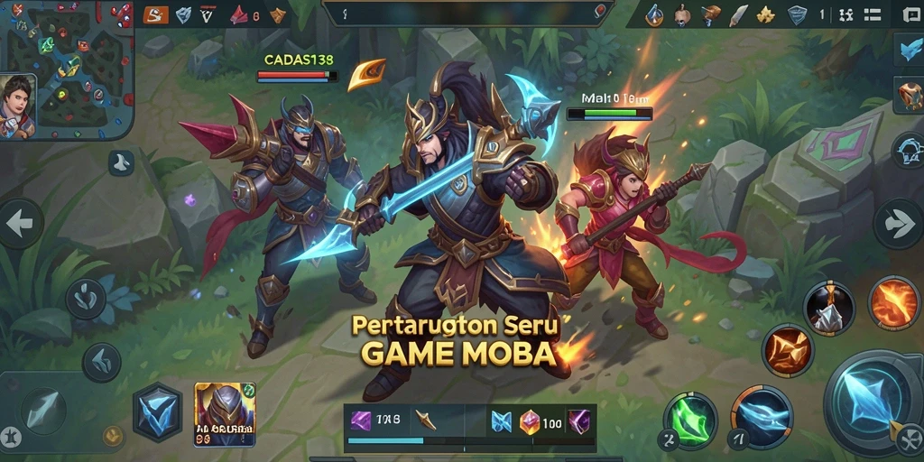 Gameplay MOBA yang seru dengan pertarungan epik di CADAS138.