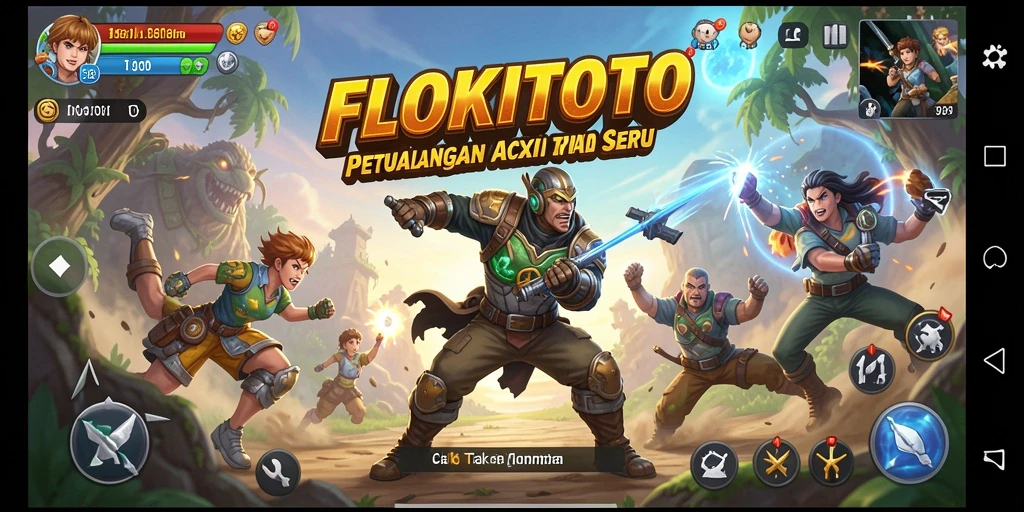 Tampilan gameplay FLOKITOTO dengan aksi seru yang menegangkan.
