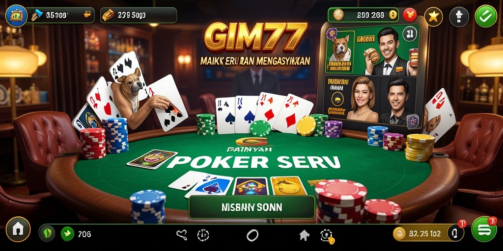 Tangkapan layar GIM777 menampilkan aksi seru permainan Poker.