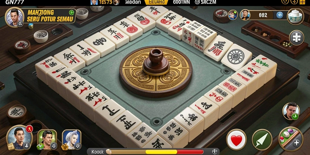 Tampilan gameplay seru Mahjong di GN777, menampilkan proses permainan yang menarik.