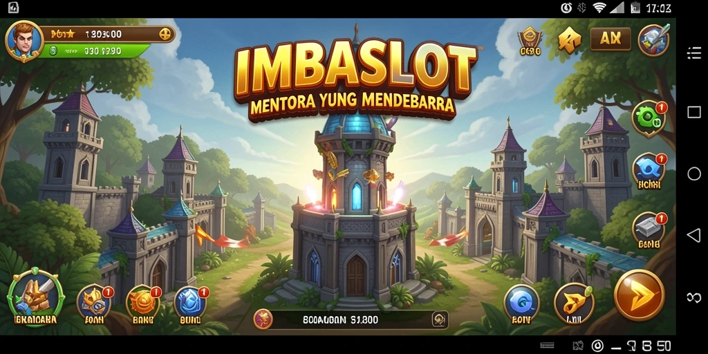 Tangkapan layar gameplay IMBASLOT yang menunjukkan pertarungan strategi Tower Defense.