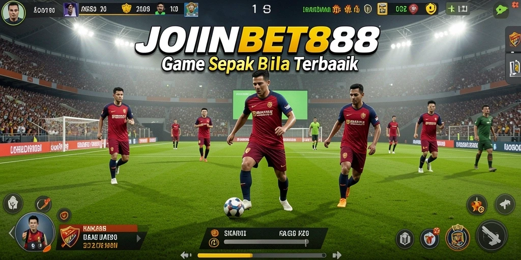 Screenshot gameplay JOINBET88 menampilkan aksi seru dalam pertandingan sepak bola.