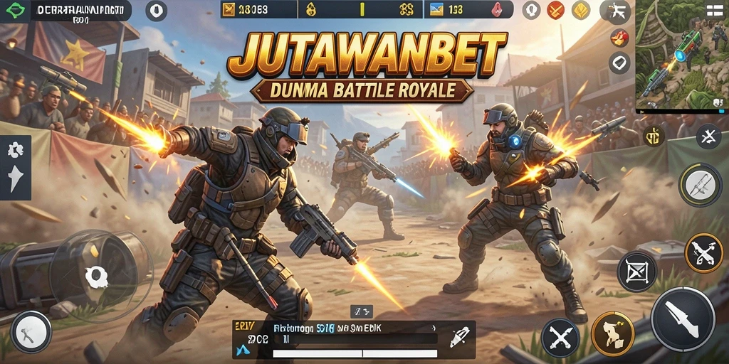 Gameplay intens dan seru dalam JUTAWANBET Battle Royale.