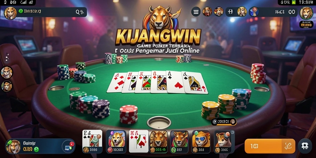 Tampilan gameplay Poker yang mendebarkan dan interaktif.