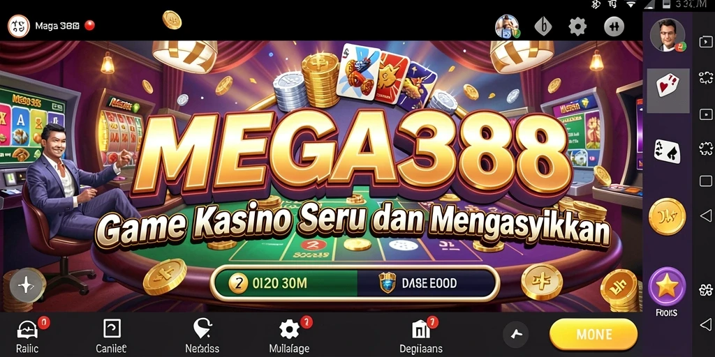Tampilan gameplay kasino yang menarik dan penuh warna.
