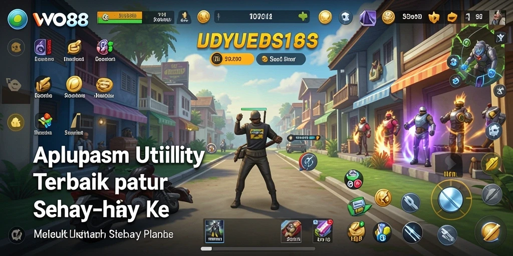 Screenshot utama OVO88 menampilkan berbagai fitur aplikasi Utility.