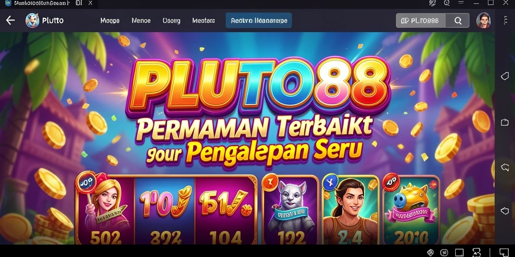 Screenshot utama PLUTO88 menampilkan gameplay Slot yang menarik dan interaktif.