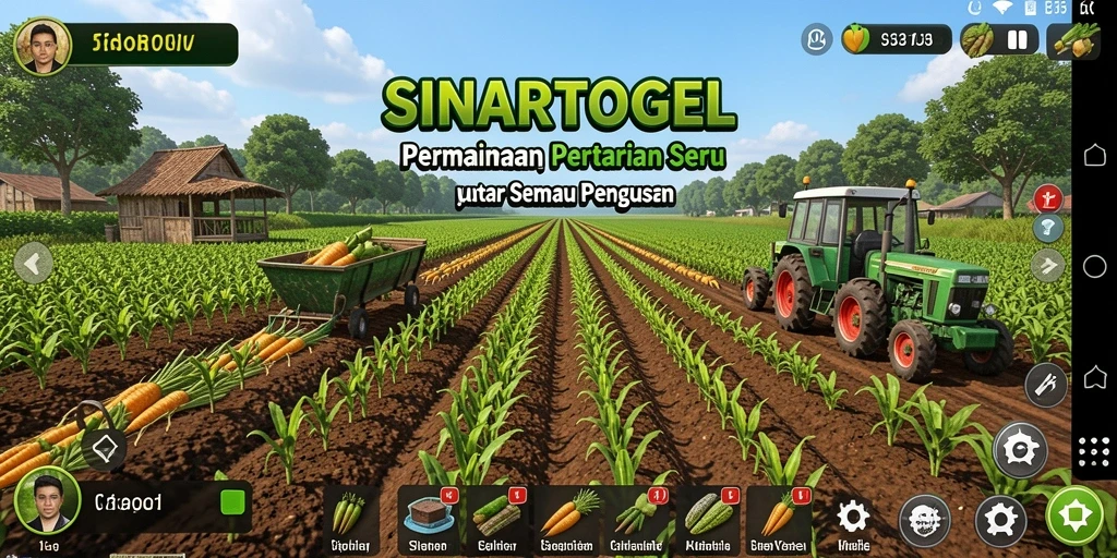 Tangkapan layar gameplay <strong>SINARTOGEL</strong> menampilkan petani yang sedang merawat ladang.