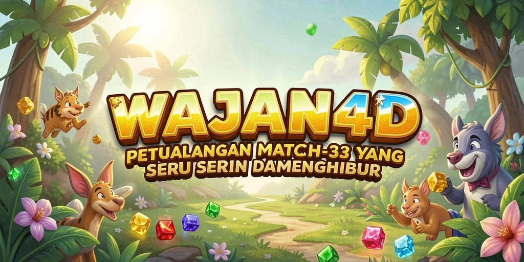 Screenshot gameplay WAJAN4D menampilkan elemen Match-3 yang penuh warna.