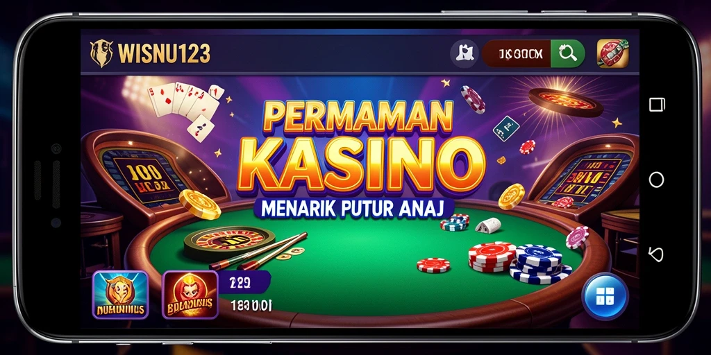 Tangkapan layar gameplay WISNU123 yang menunjukkan keseruan permainan Kasino.